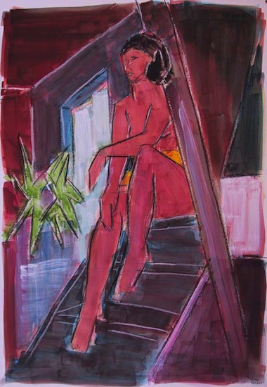 AQUARELLES - Sagine Bleue et Brune - Femmes - Nus - Nues