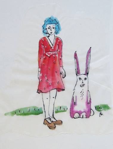 Femmes - Peinture - 2013 - Alice et Leuk - Lapin - Animal - Animaux