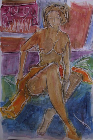 AQUARELLES -Peintures - Femmes - Nus - Nues - Primevère