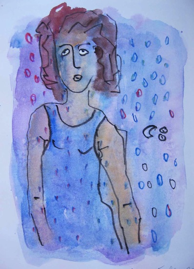 Jour de pluie - Aquarelles - Dessins - Encre de Chine - Femmes - Portraits - Eaux