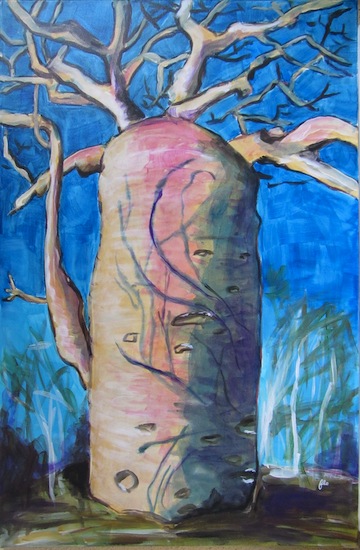 Baobab Rose - Natures - Peintures - Arbres - Acryliques - Flores - Afrique