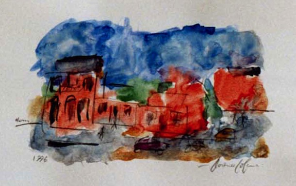 Roubaix Hem - Peintures - Aquarelles - Encre de Chine - Villes - Bleus - Bleues - Oranges - Séries