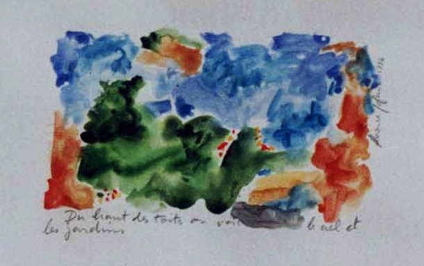 Roubaix du haut des toits - Peintures - Aquarelles - Encre de Chine - Villes - Oranges - Verts - Bleues - Bleus - Séries