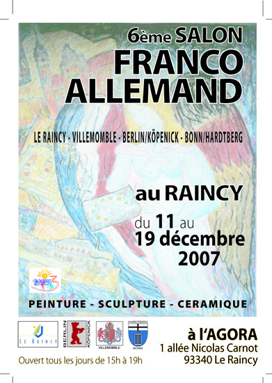 Expositions, événements, peintures, sculptures, céramiques, Raincy