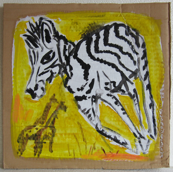 Zebra - Zebra - Giraffe - Jaune - carton