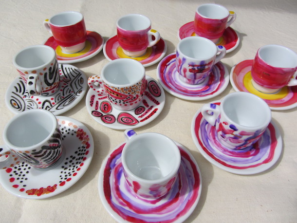 Florence Fofana  Arts-Visuels - Ensemble tasse à café zèbré fantaisie yo